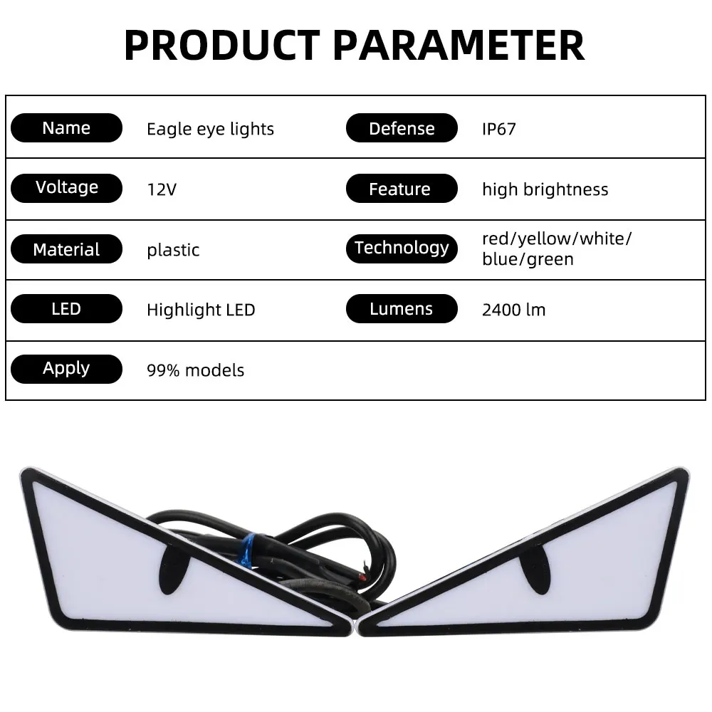 2pcs LED Devil's Eye License plate light Headlight For Car Motorcycl Universal Modified Decoration single light car Accessories image 2