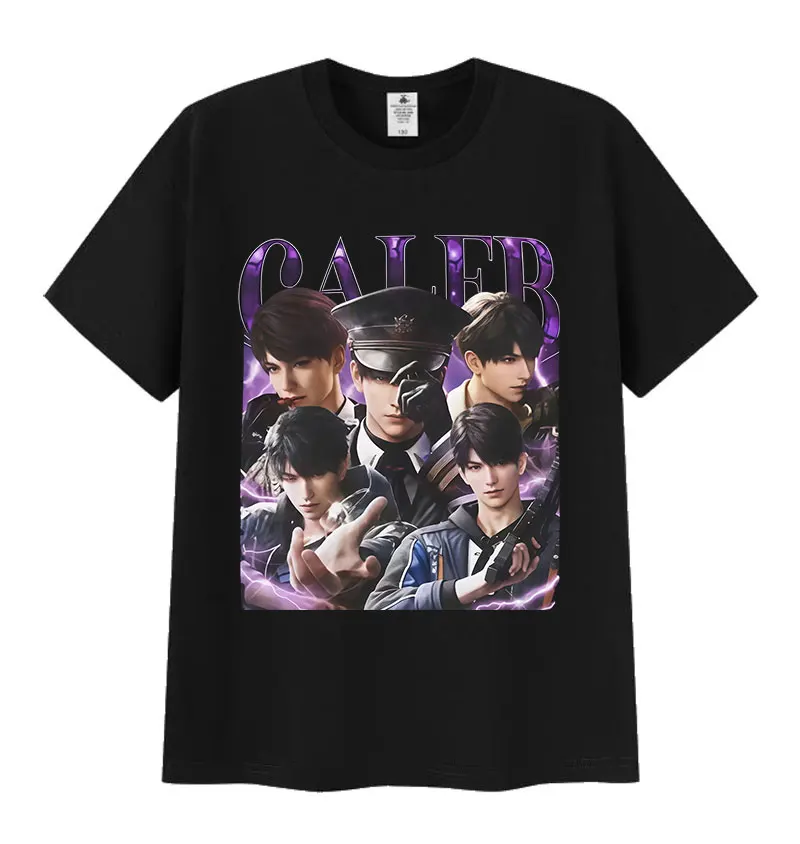 

Футболки с принтом Girl Dinner Love and Deepspace Caleb для мужчин и женщин, летние хлопковые футболки с круглым вырезом, футболка большого размера с коротким рукавом в стиле ретро
