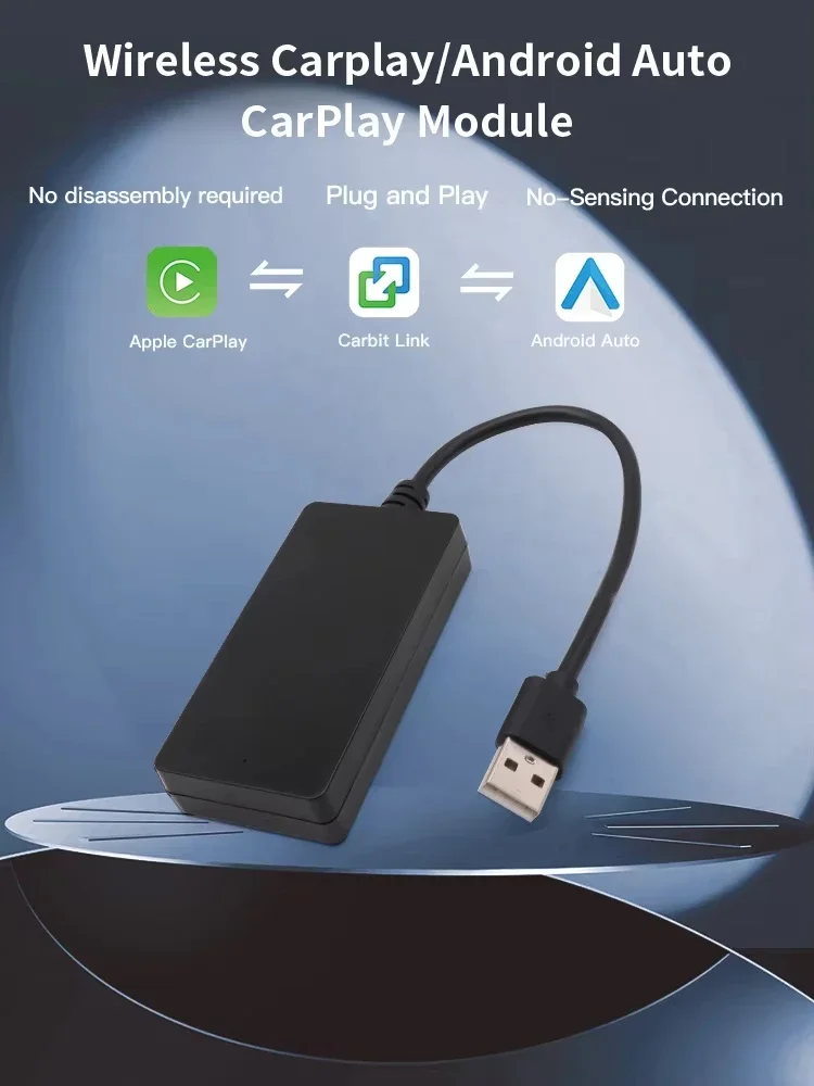 

Беспроводной адаптер CarPlay 2026: Умный USB-донгл CarPlay, AI Box, Carbit Link, Easy Link, простое подключение для CHANA