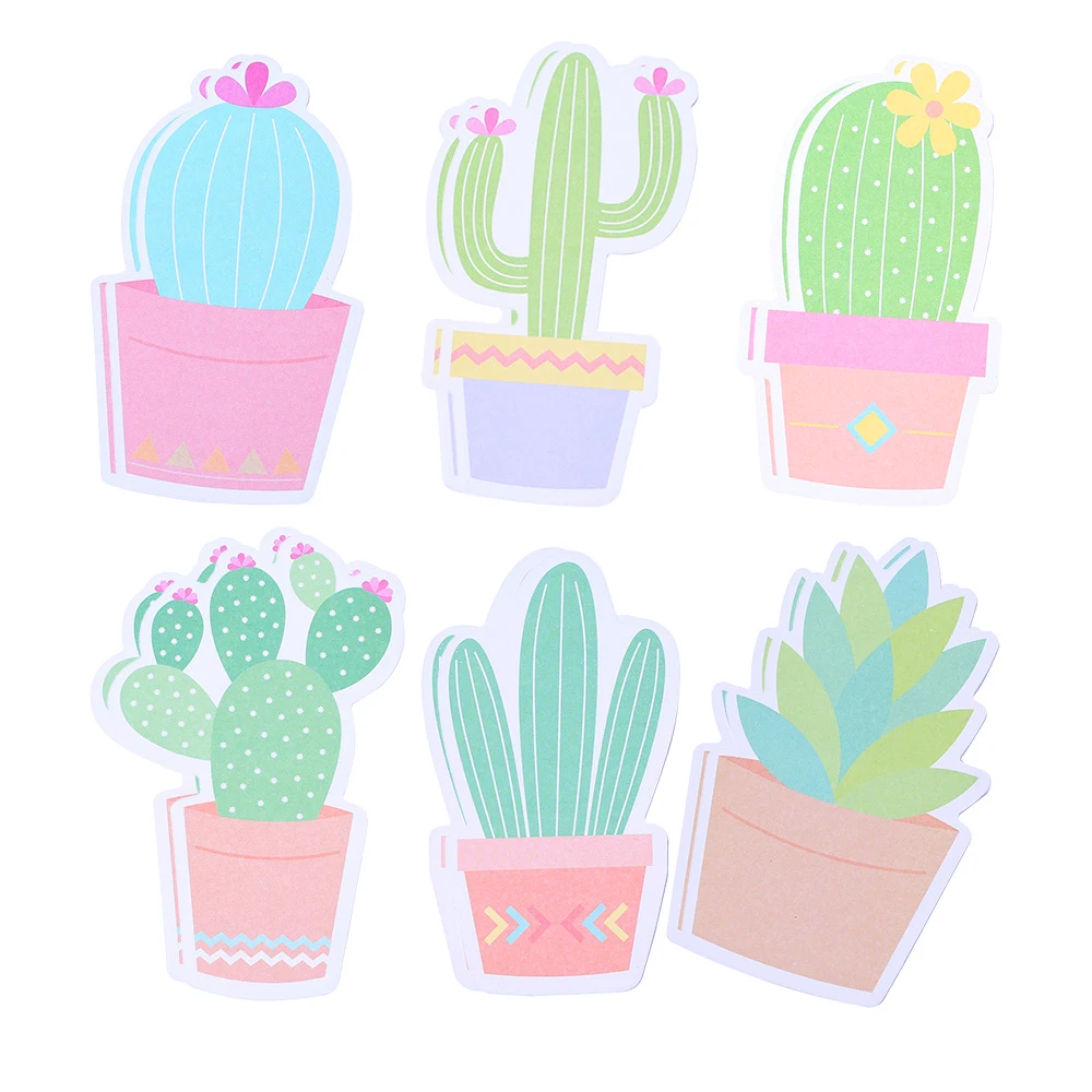 Korean Cute Cactus Sticky Notes Memo Pad Kawaii Post Notepad Writing Stickers Index Tab Stationery Book Decoration Diary Planner