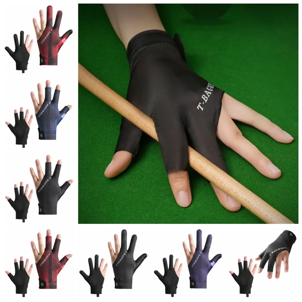 

Left Hand Billiards Gloves Anti-sweat Wear-resistant Open 3 Fingers Gloves Elasticity Breathable Three Finger Gloves