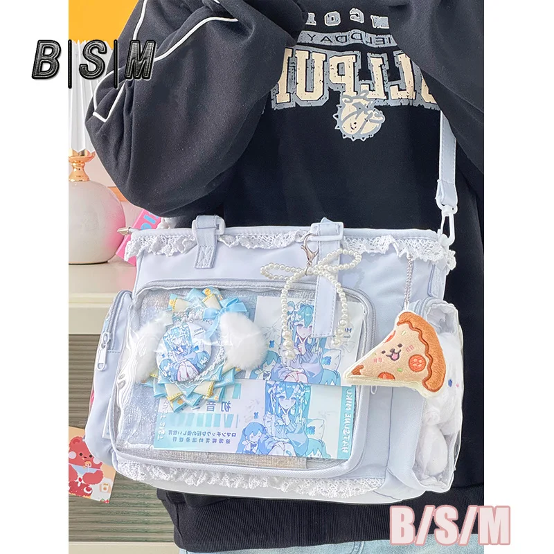 

Bensheman Star Pearl Pain Bag Niche Design Baby Show Bag Tote Handbag Shoulder Large Capacity Pain Relief Anime 36x24x8cm