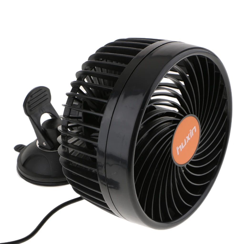 6\'\'  24V Car Part Windshield Electric Fan Cooling System Strong winds Universal Sucker single head Car Adjustable Electric Fan