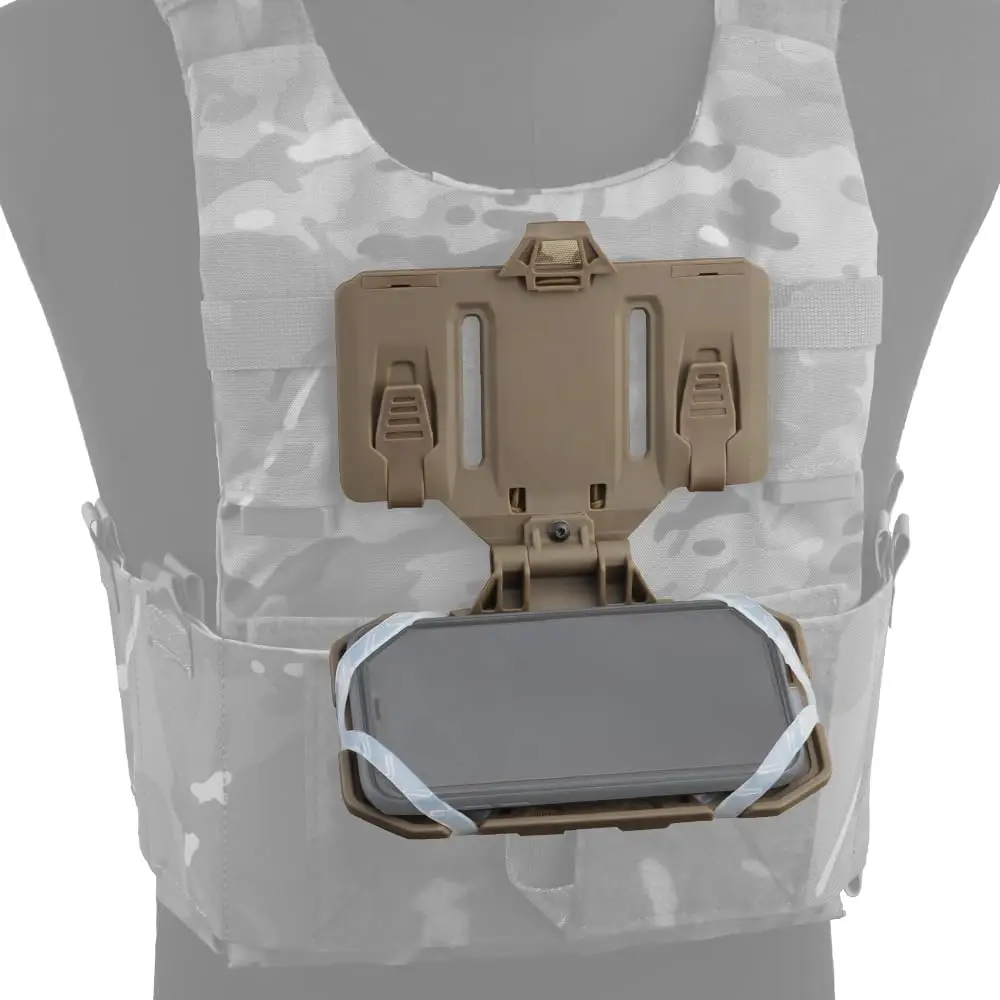 Folded Navigation Board Tactical MOLLE Holder, Plate Carrier Phone Mount Vest Attachments for Outdoor Paintball Airsoft
