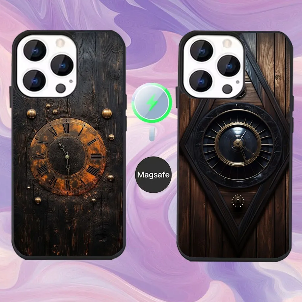

Wood Compass Clock ART Phone Case For iPhone 16,15,14,13,12,11,Pro,Max,Plus,Mini,Magsafe,Magnetic Wireless Charging Case