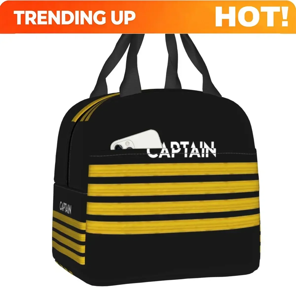 Custom Bag Custom Custom Keep Calm And Trust The Pilot Insulated Lunch Bag For Women Portable Aviation Airplane Thermal Cooler L