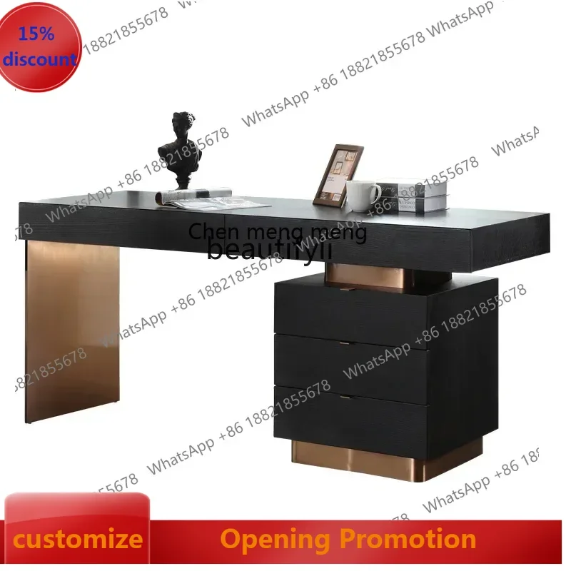 

ss7486 Designer villa high-end customized whole house light luxury, Italian minimalist desk New Light Luxury