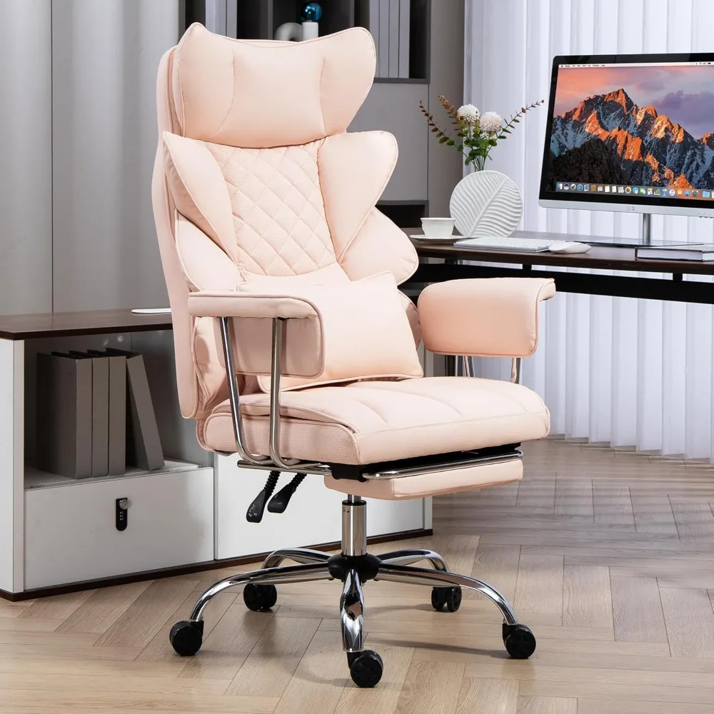 

Comfortable Ergonomic Office Chair with Foot Rest 500LBs, Executive Big and Tall Office Chair with Adjustable Height Head