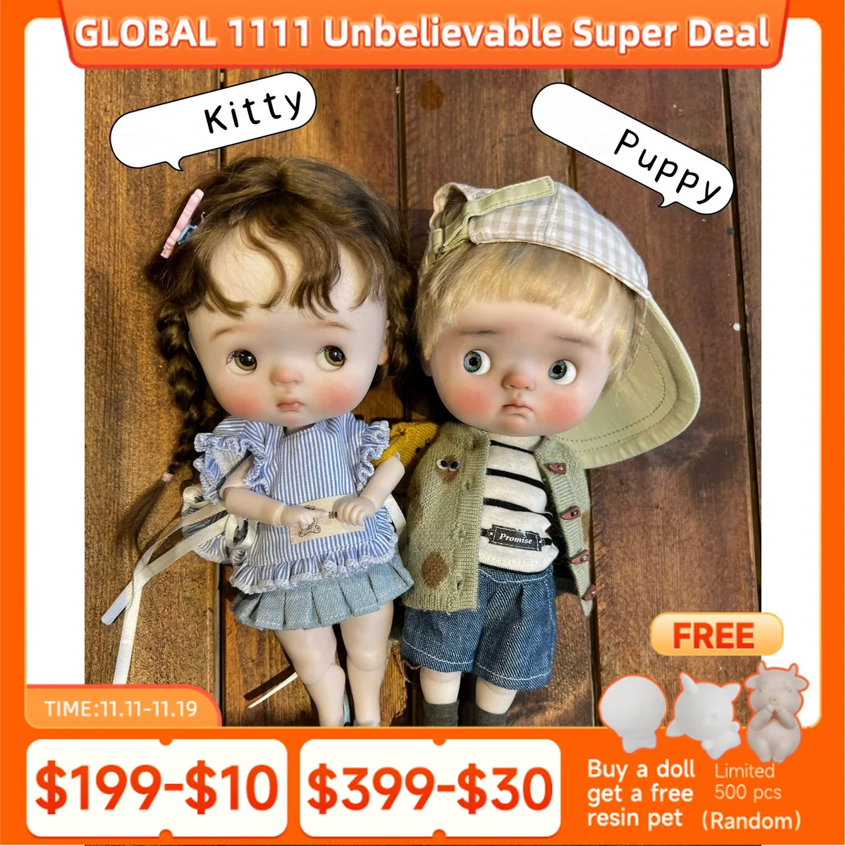 

Кукла Puppy KittyQ BJD 1/6, милая кукла с выражением, полный комплект, аниме, подарок для девочек