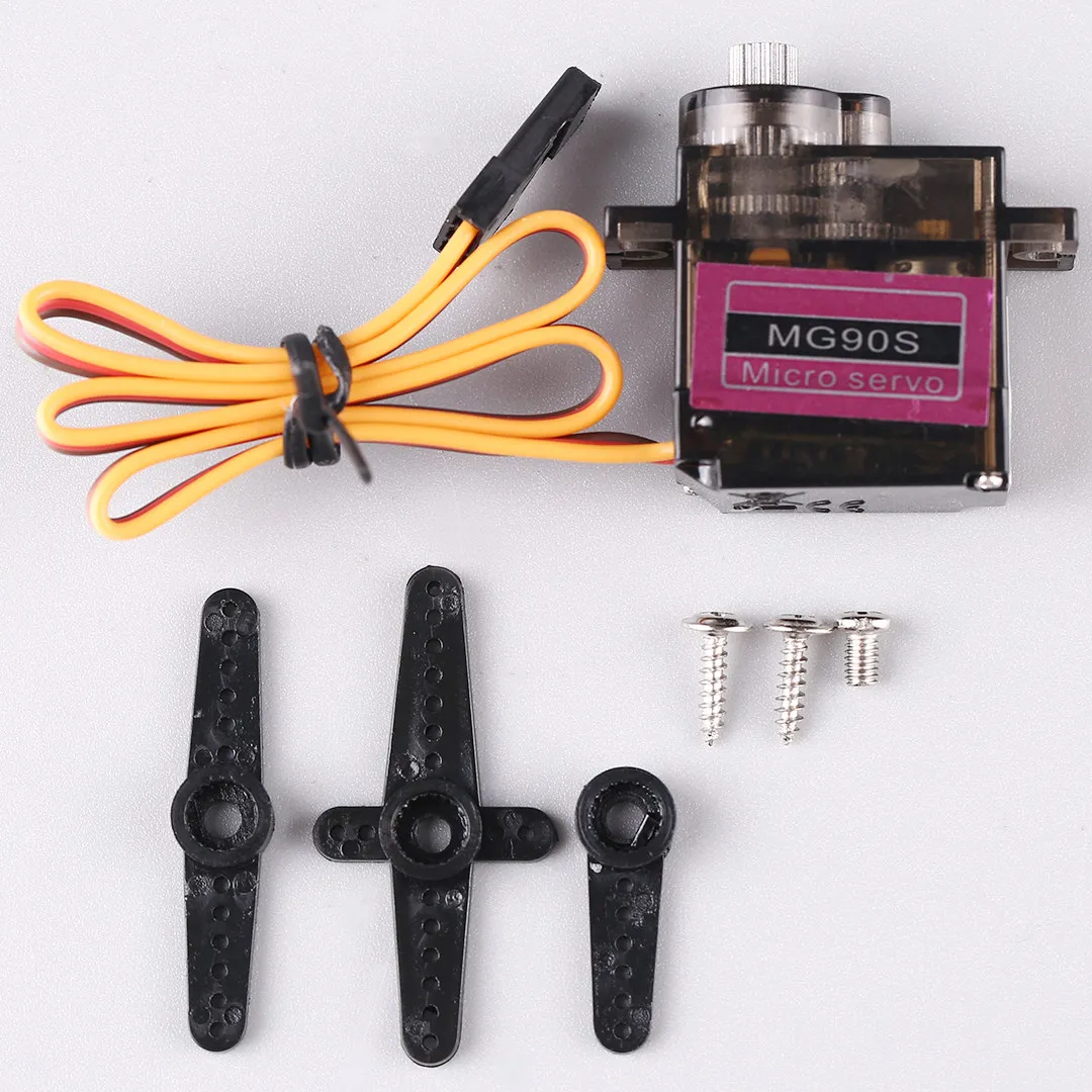 2pcs  Servo MG90S 14g Metal Gear, Tilt Servo SG90 Fixed Wing Remote Control Aircraft Robot Motor