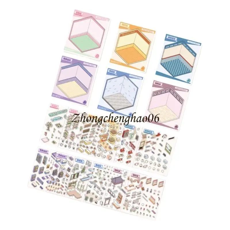 Landscape Sticker Libro álbumes recursos Sticker escena dibujos animados Libro calcomanía eestes Suministros