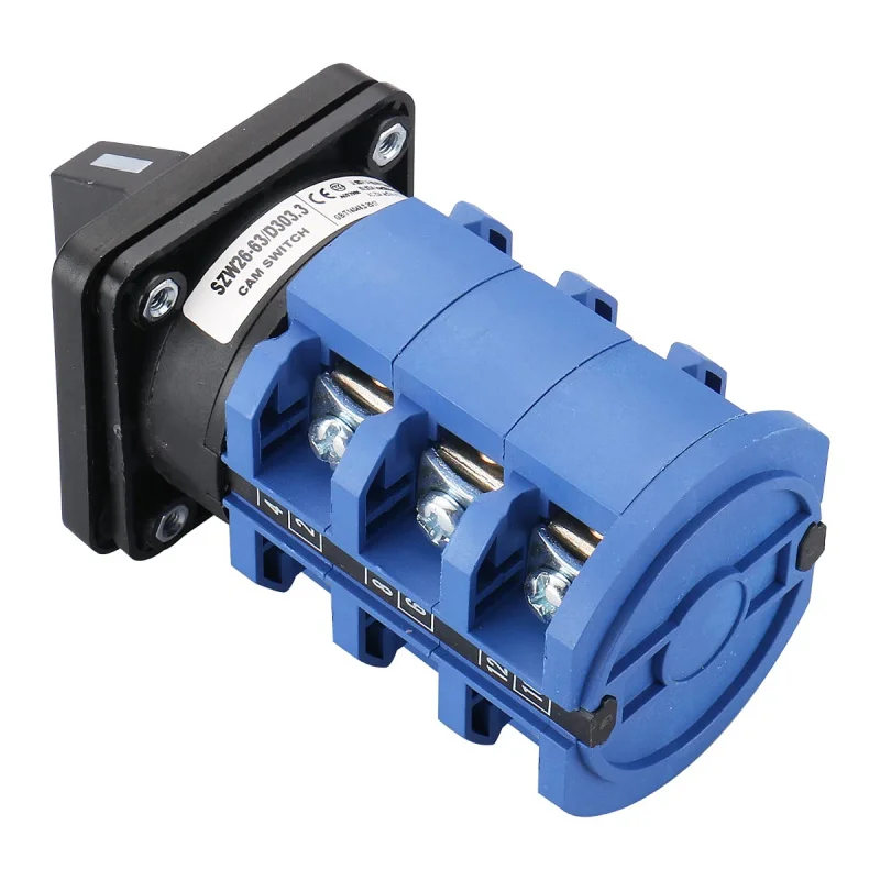 

63A Rotary Changeover Switch 3 Position 3 Phase 660V SZW26-63/D303.3 | Universal Manual Cam Selector Switch