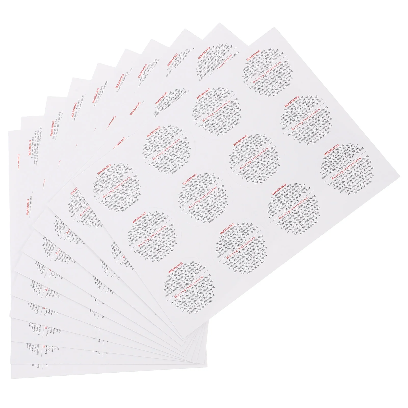 

High Temperature Warning Labels Safety Stickers Waterproof Aromatherapy Jar Labels Heat Resistant Flat Round Stickers For