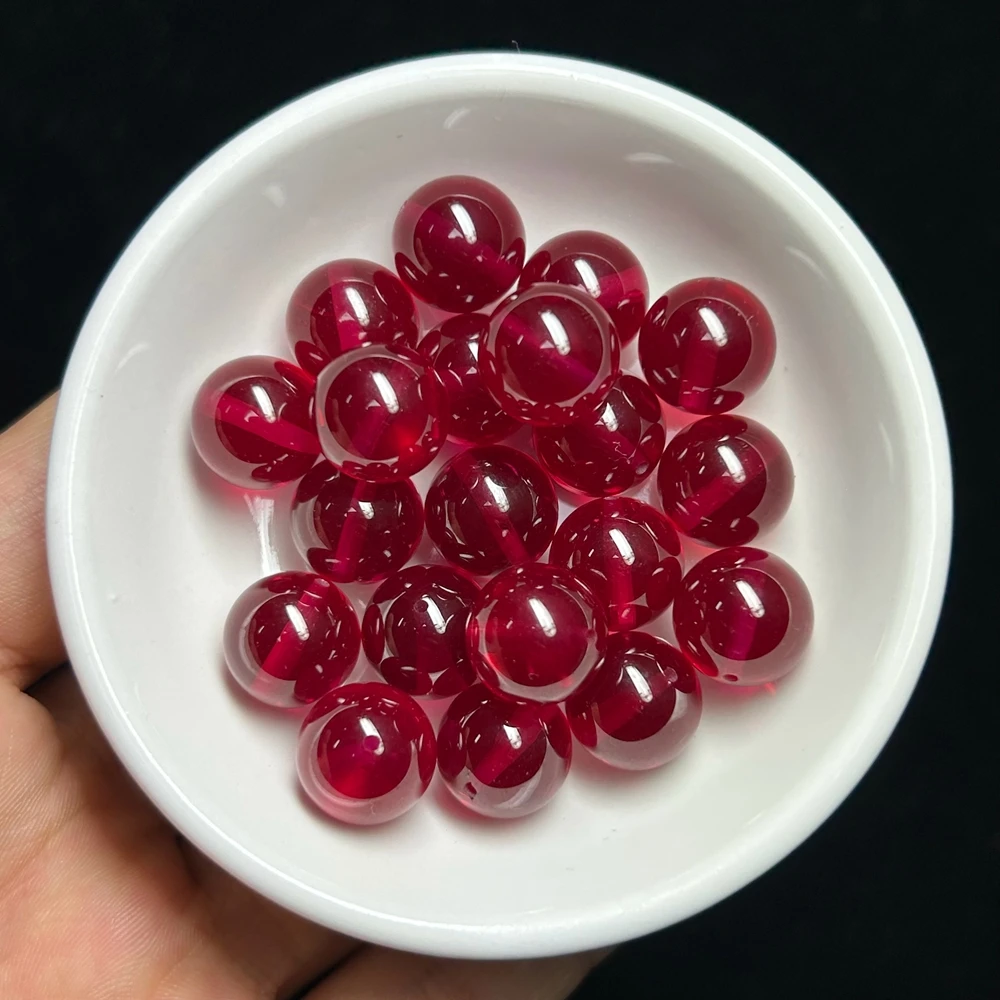 4-20mm Ruby Beads Synthetic Corundum Stone Round White Corundum Sapphire Beads Loose Gemstones