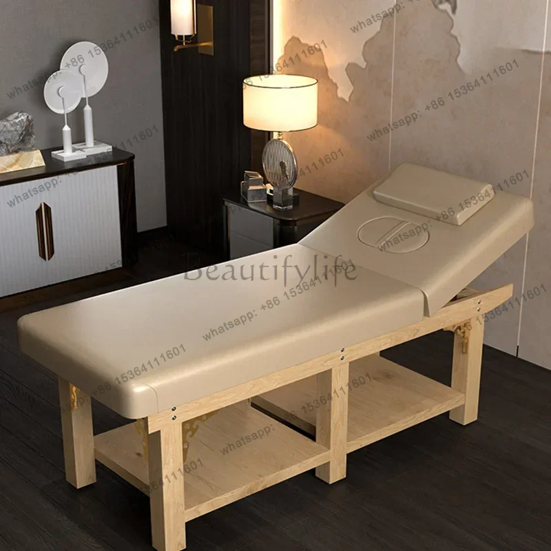 Factory Direct Sales Nordic Solid Wood Massage Tables Simplicity Multifunctional Adjustable Massage Tables Beauty Salon Furnitur
