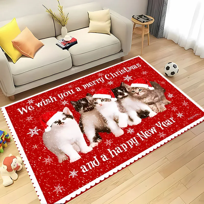 3D HD Printing Warm Christmas Carpet Living Room Rugs Bedroom Sofa Doormat  Decor Mat Kid Non-slip Floor Alfombra New Year Gifts