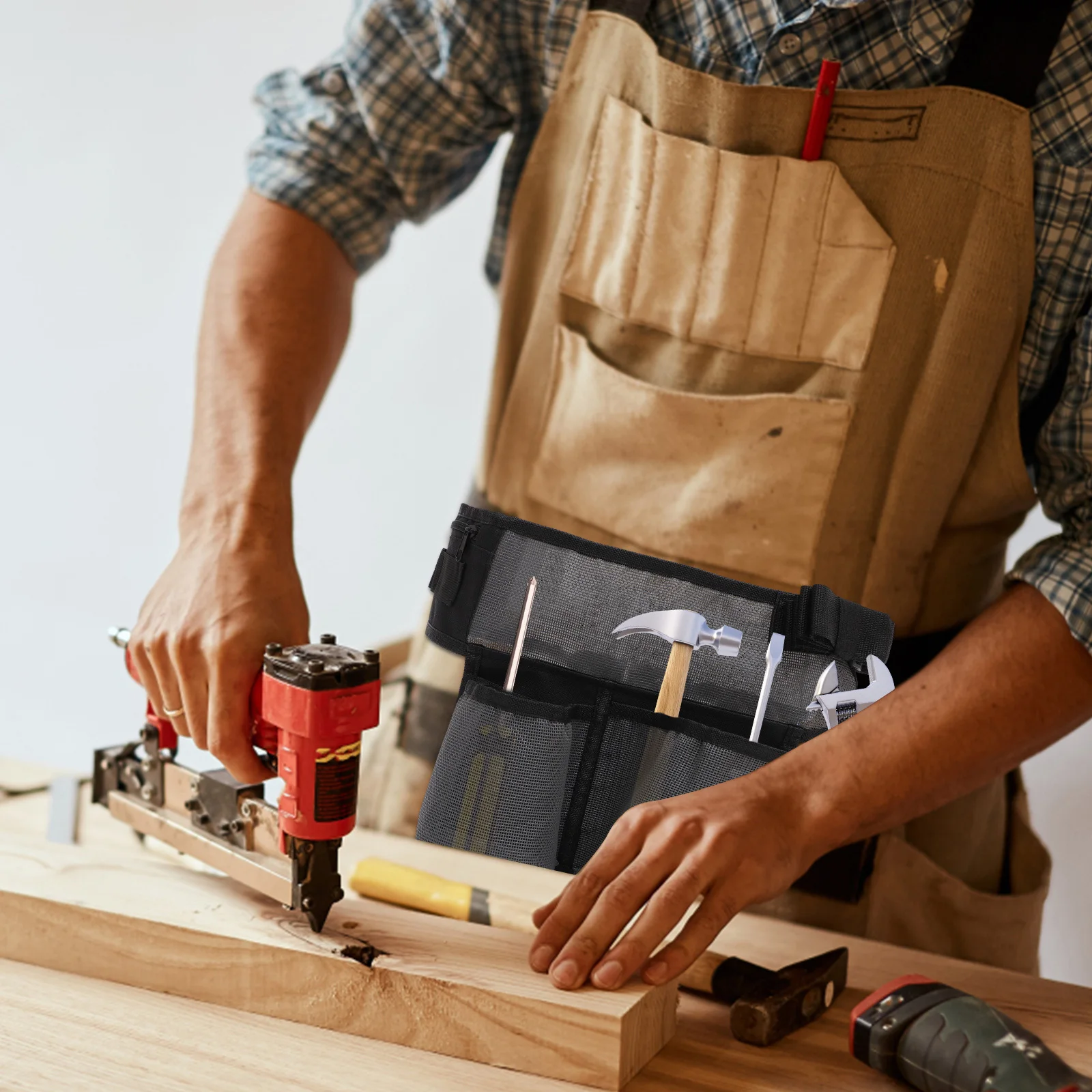 

Outdoor Adjustable Waist Bag Tool Belt Pouch Large Utility Belt for Mechanics Electricians Construction Tool Belts for Men