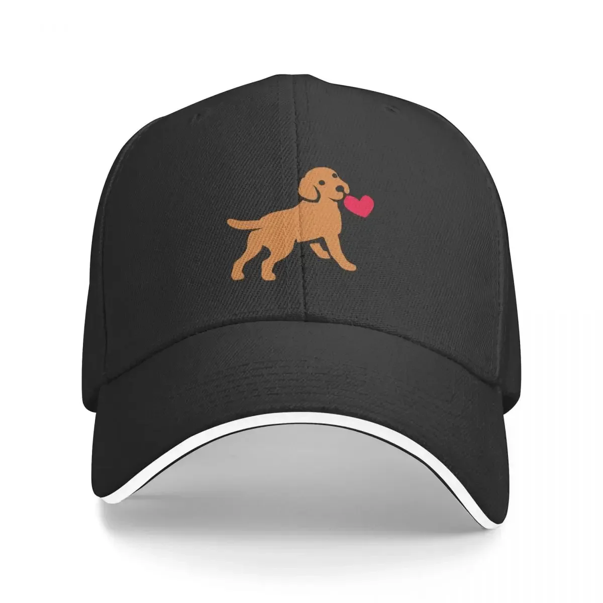 

Fox Red Labrador Puppy with a Little Heart Baseball Cap fashionable Mens Caps Women's