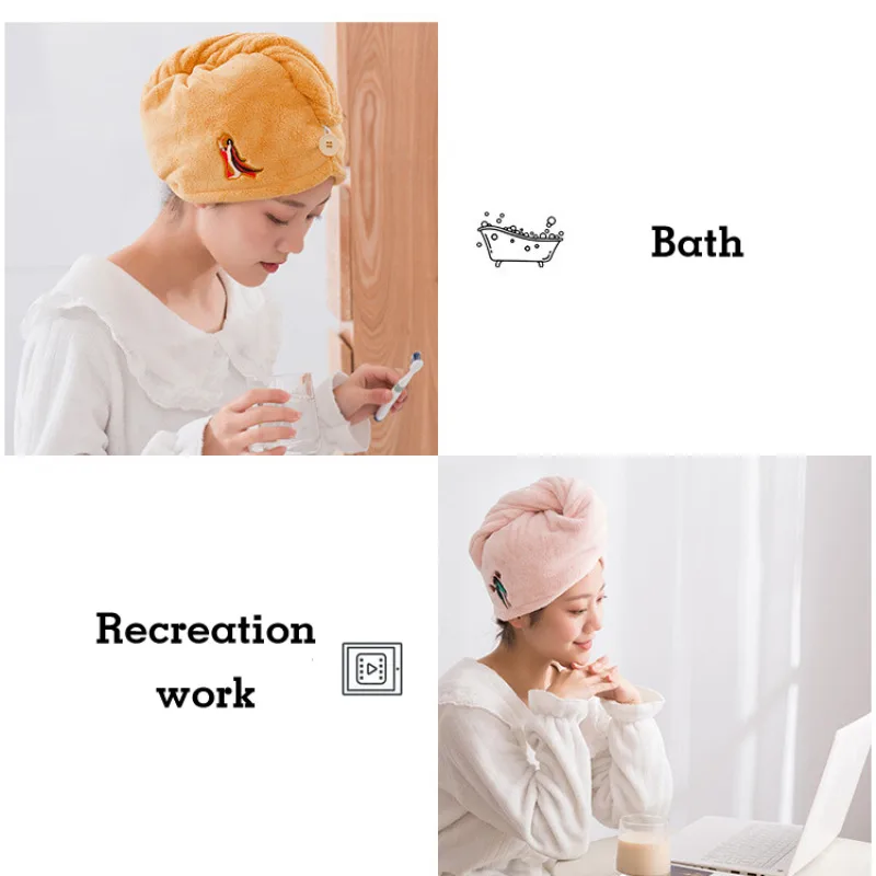 Quickdrying Hair Cap for WomenSuper Fast Drying and Lovely Cartoon Design