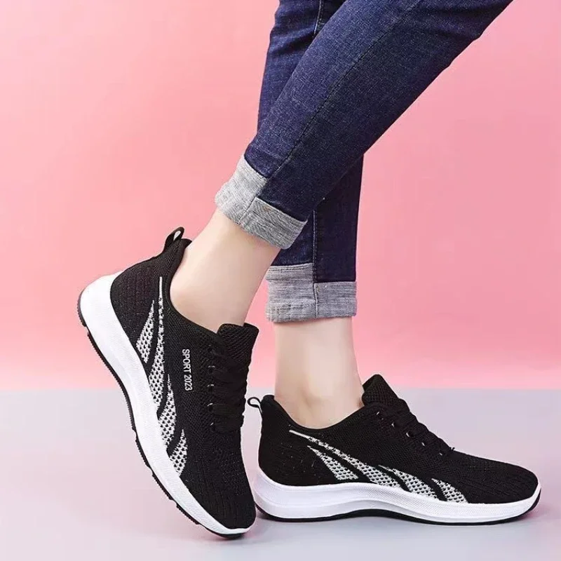 Fashion Women\'s Sneakers Lightweight Womens Shoes Comfortable Ladies Vulcanized Shoes Outdoor Lace-up Training Shoes Zapatillas