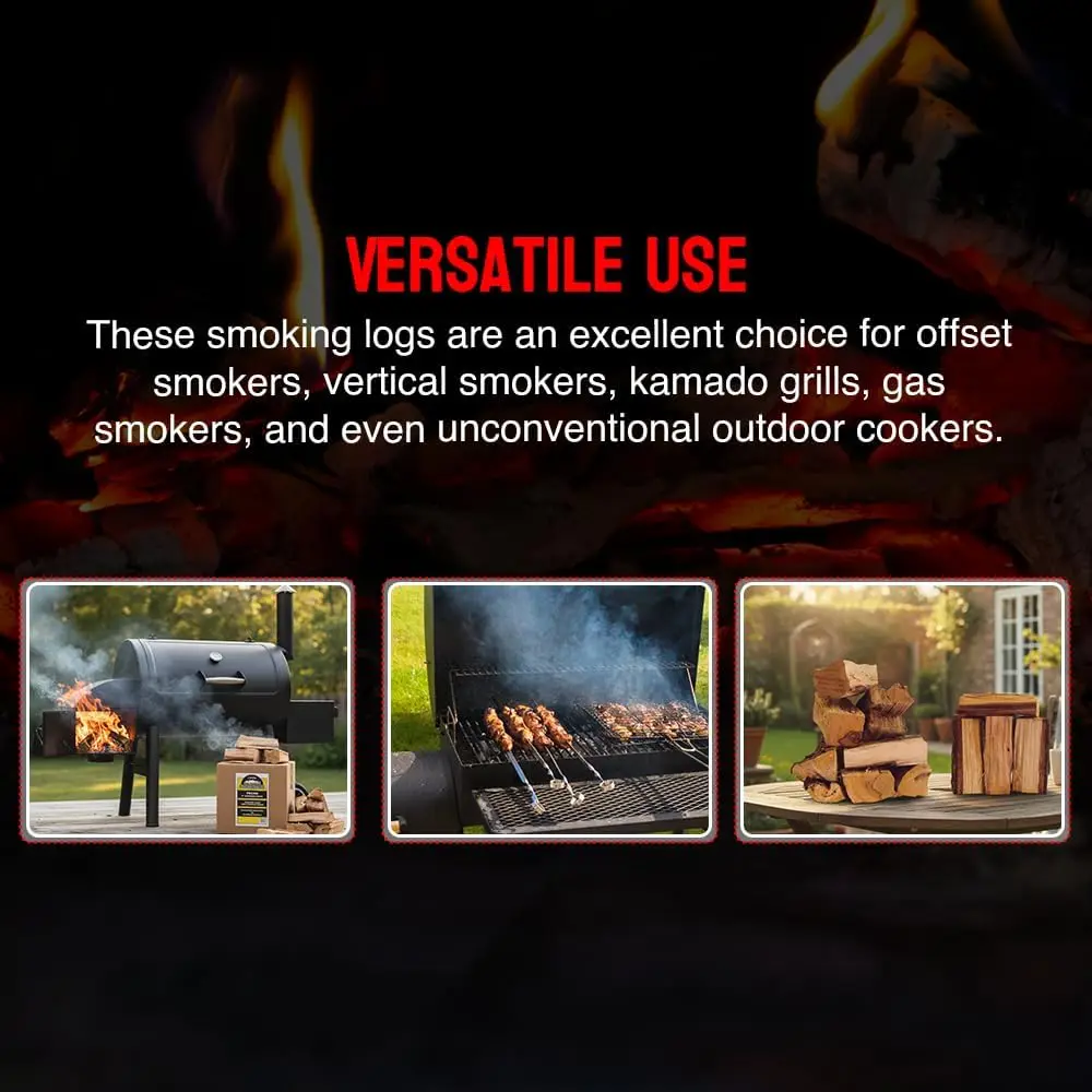 Smoking Wood Mini Splits, 6-Inch Hickory Logs for Ovens & Grills, USA Made, 12-17 lbs.