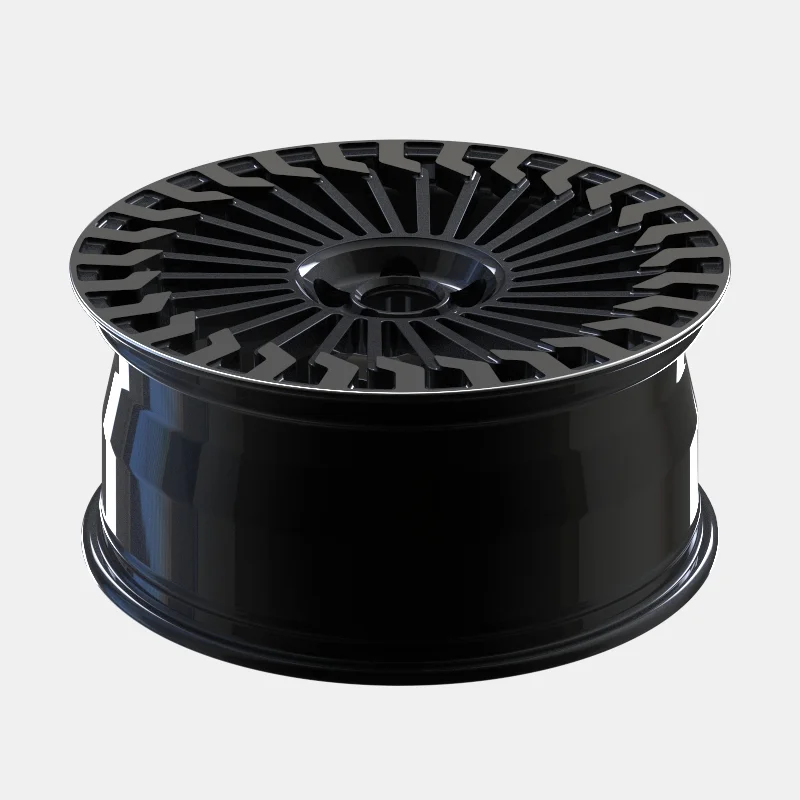 High Precision CNC Milling Service New Aluminium Alloy Forged 19 20 Inch 5x112 Five Spoke Gloss Black Car Wheel Hub
