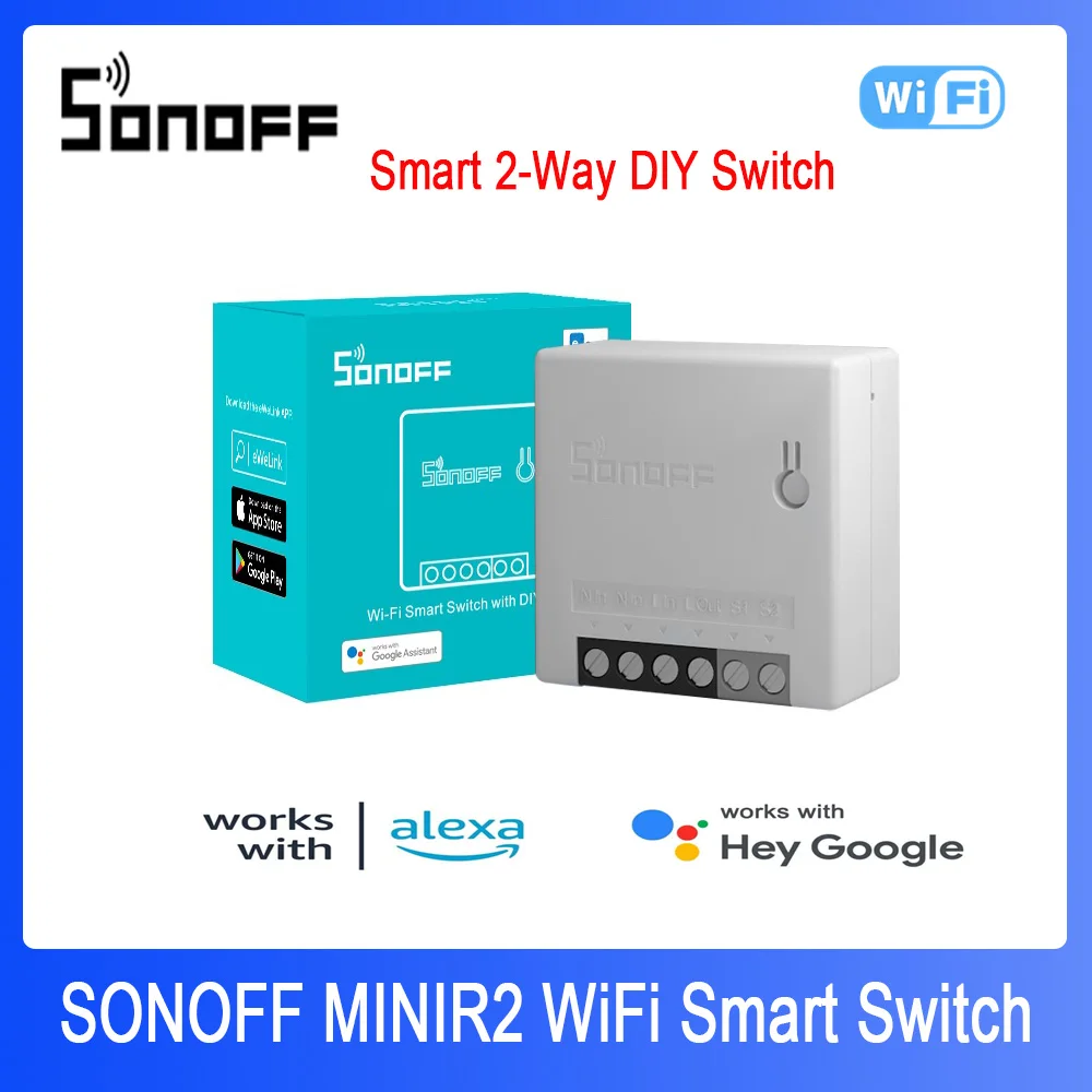 

SONOFF Mini R2 DIY Two Way Smart Switch Automation Voice Remote Control Wifi Switch Relay Module Work With Alexa Google Home