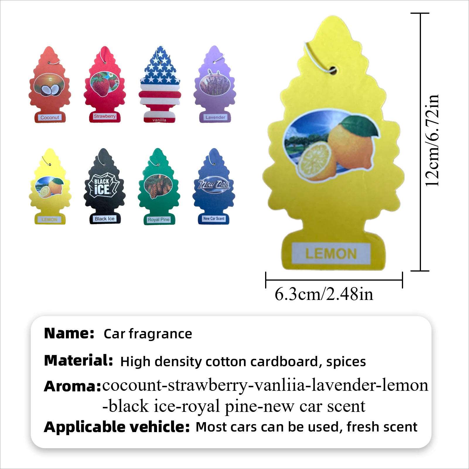 5/10/20 قطعة معطر هواء للسيارة بأشكال عشوائية ورائحة ثلج سوداء، ورق طبيعي معطر للشاي، نوع معلق مثبت على السيارة، انت السيارة #2