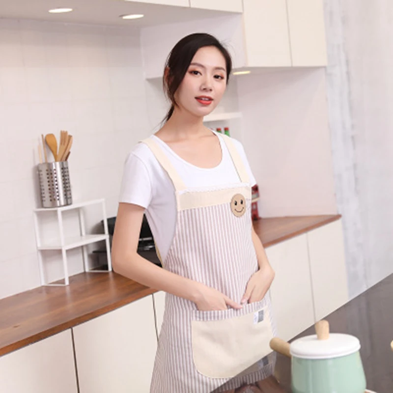 New Hot Fashion Lady Women Men Adjustable Cotton Linen High-grade Kitchen Apron For Cooking Baking Restaurant Pinafore Bibs