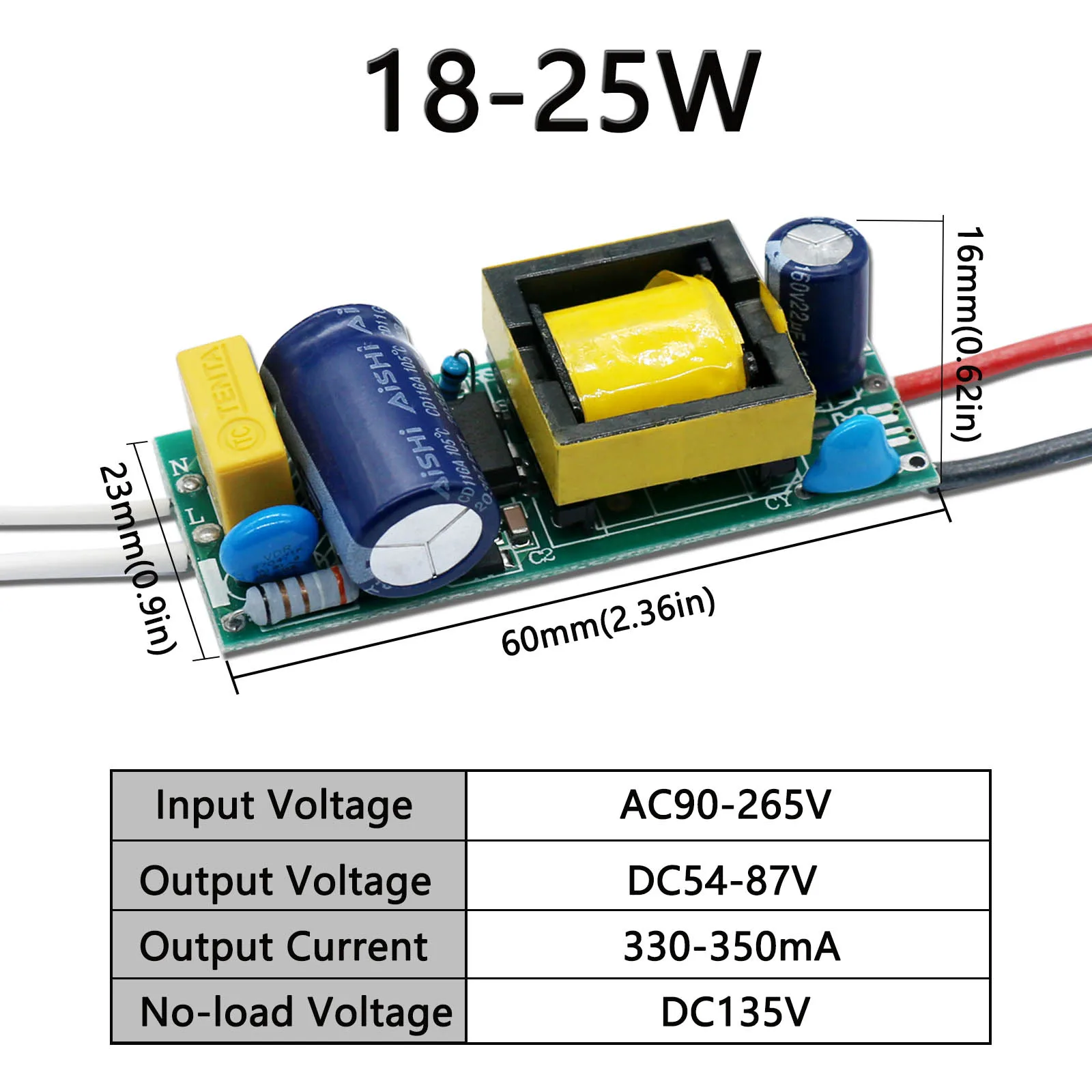 12-18W 18-25W 25-36W LED Driver Power Supply Unit Bare Board 350mA LED Spot Light Strip Light Bulb DIY Lighting Transformer