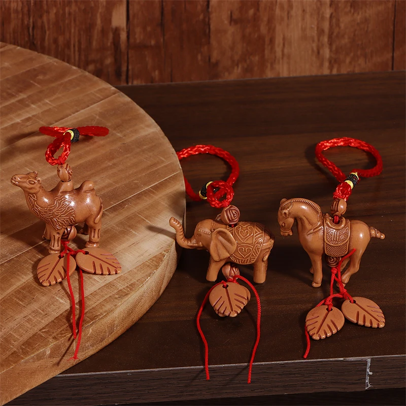 Детская-игрушка-с-героями-мультфильмов-китайский-брелок-для-ключей-слон-верблюд-лошадь-резьба-брелок-для-ключей-счастливый-брелок-тканые-брелки-кулон
