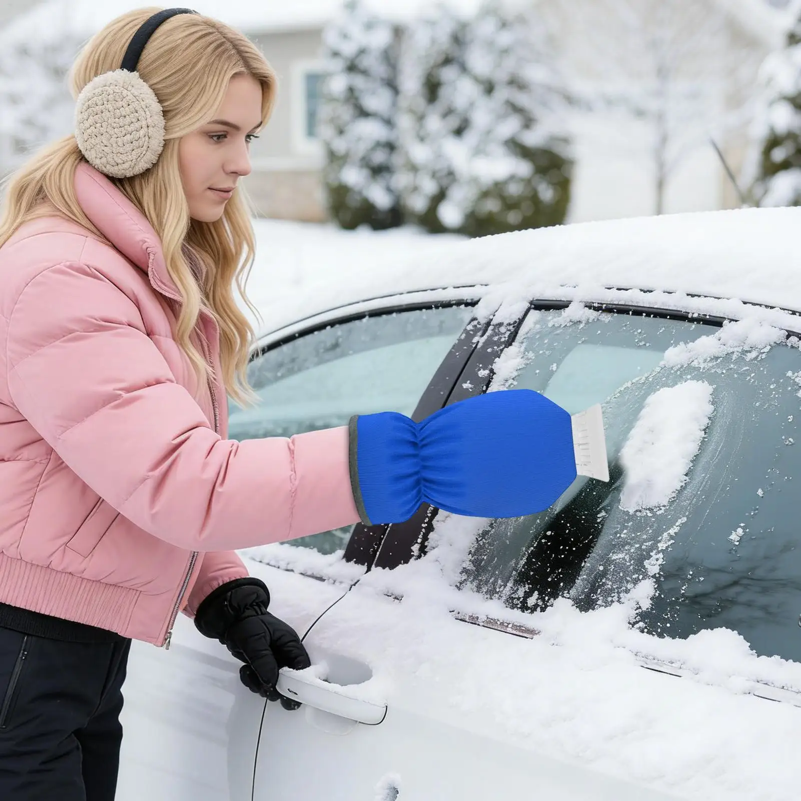 Car Ice Scraper With Thermal Gloves Wiper BreakIce Cleaning Tool Shovel Snow Ice Scrape Winter Snow Removal Kit