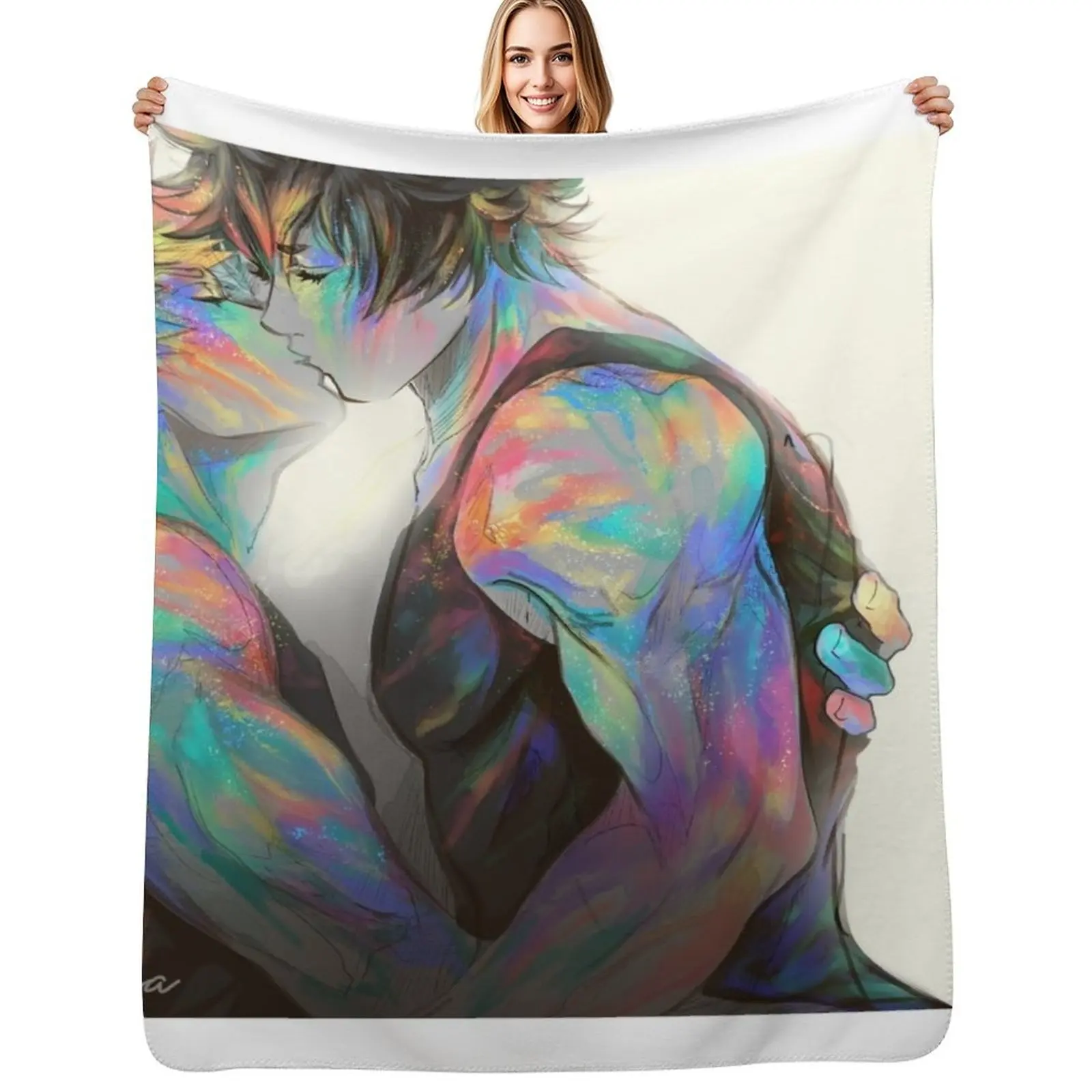 

pridepaint kiribaku LGBT pride Throw Blanket Durable Warm Blanket for Daily Home Use