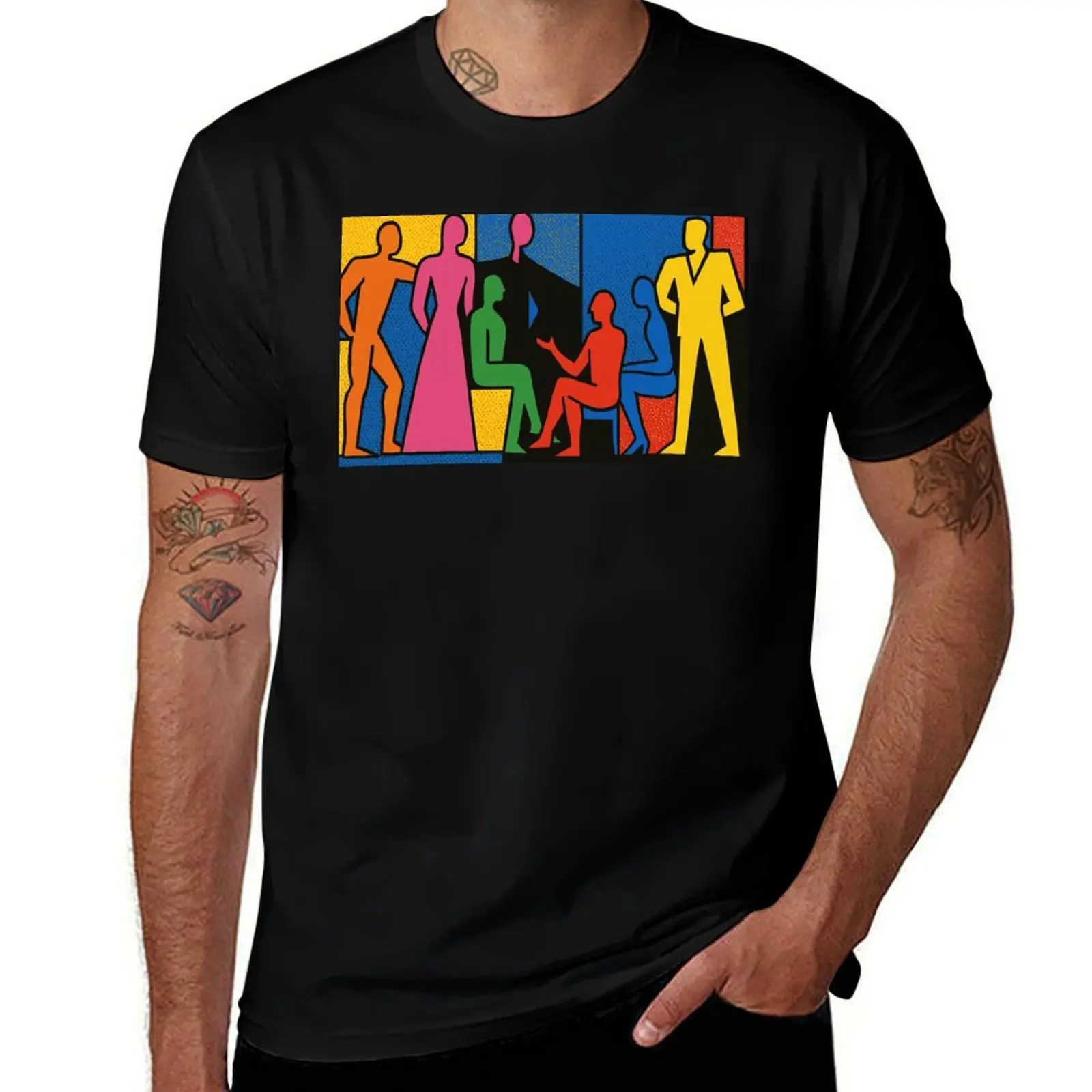 Le Corbusier colourful gathering - Pop Art Style T-Shirt Lightweight Print T-Shirt