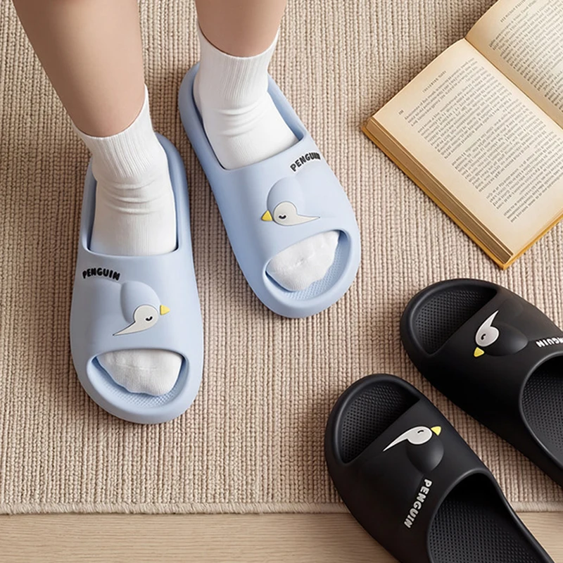 

Cute Cartoon Penguin Slippers Women 2026 Summer Soft Sole Eva Platform Slides Woman Comfortable Non Slip Beach Flip Flops Female