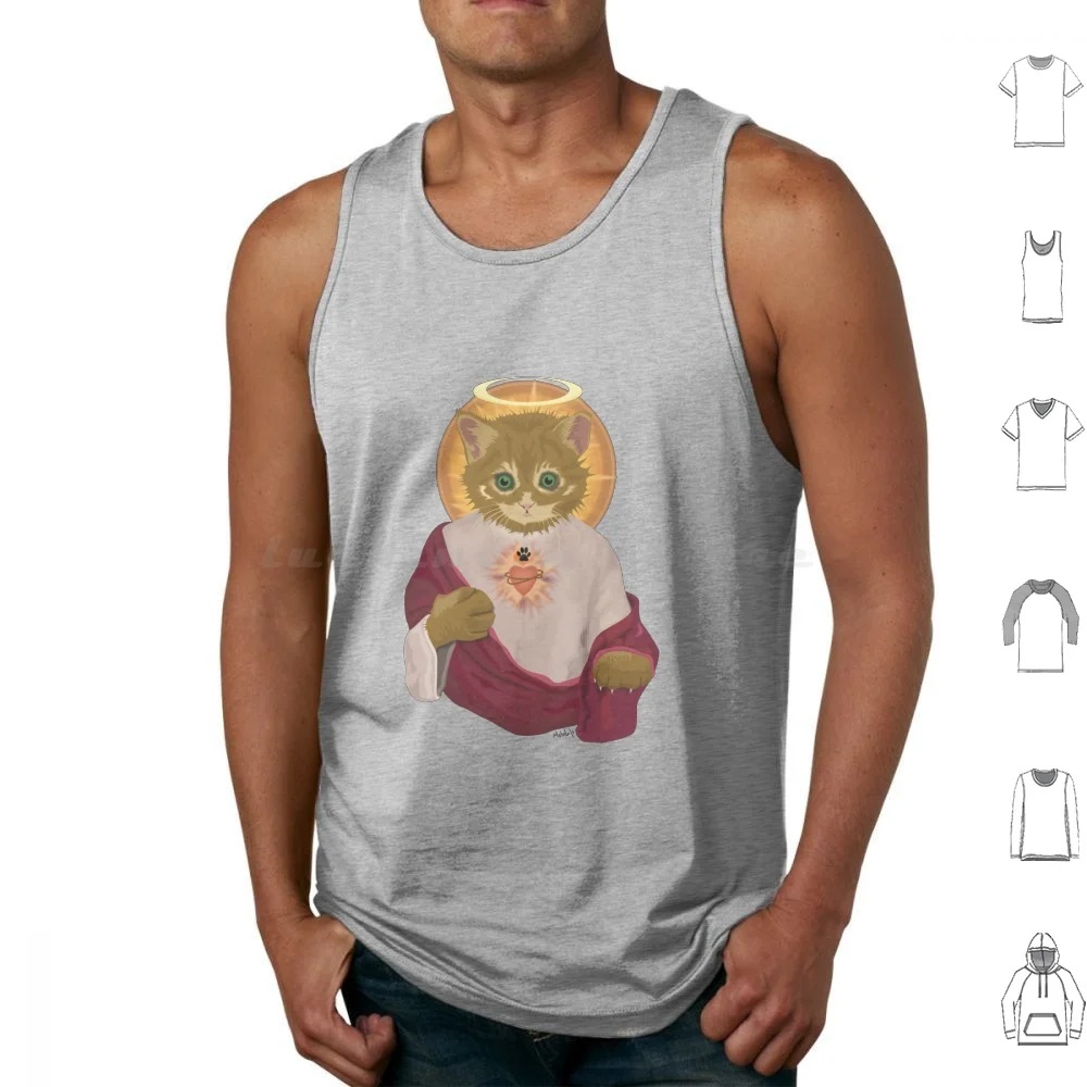 Savior Of The Internets Tank Tops Vest Sleeveless Cat Feline Kitty Cute Adorable Internet Meme Jesus Raptor Funny Humor