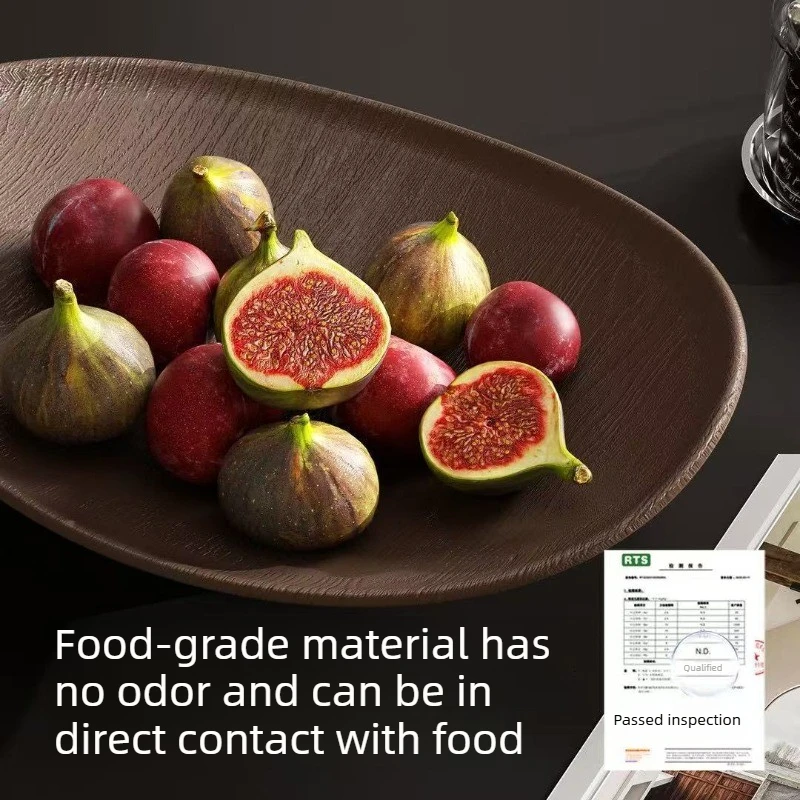 Plastic High Fruit Bowl Light Luxury Fruit Plate Multi-purpose Desktop Jewelry Aromatherapy Snacks Storage Plate Oval Tray Home