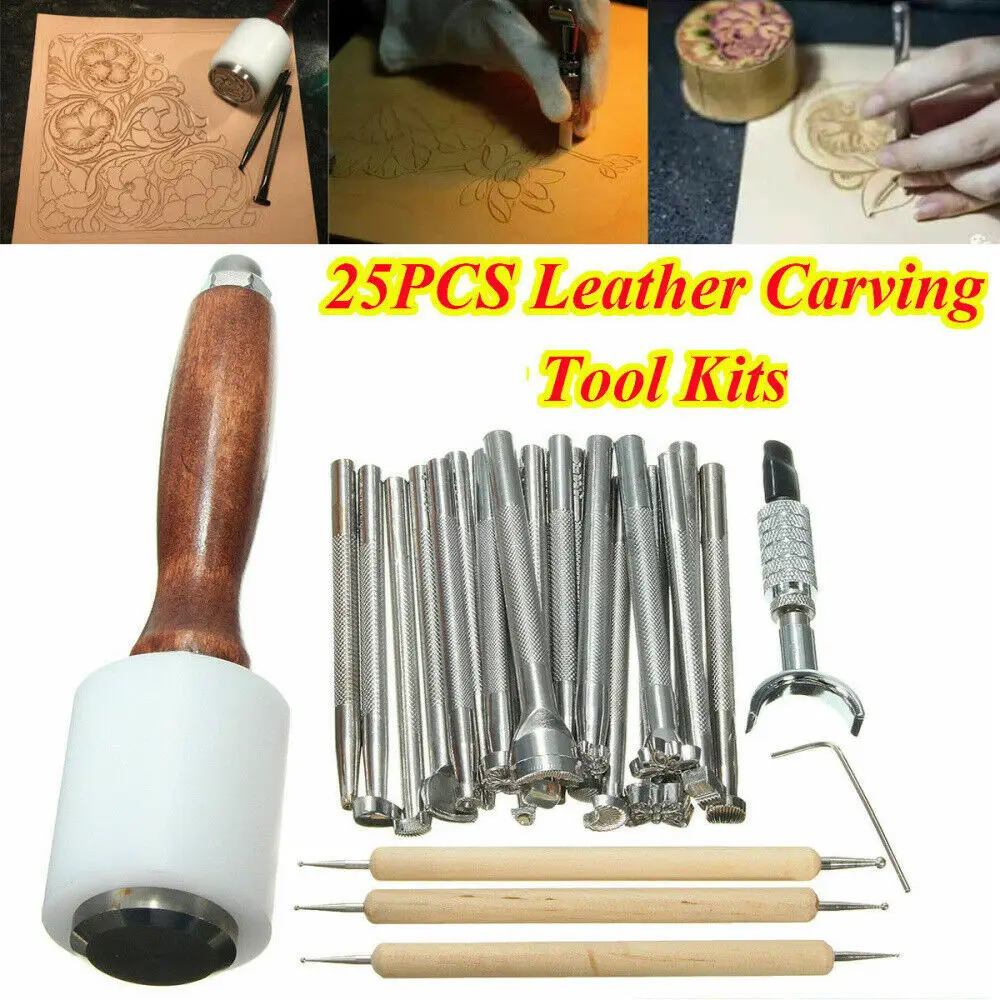 

25 Pcs Carving Tools Craft Suit Sewing Kit DIY Crafting Embossing Pen Work Tool Set Beginner Friendly