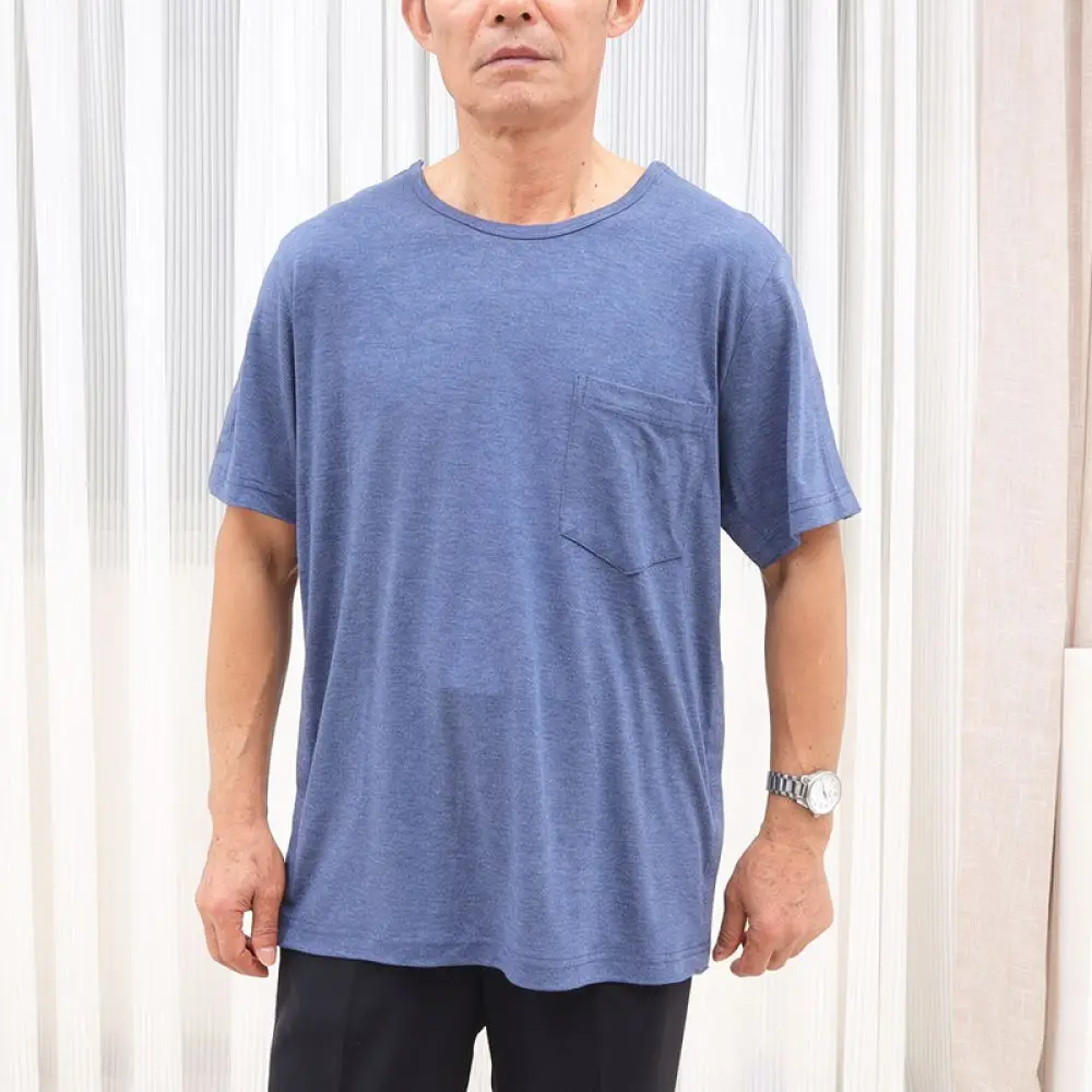 Mens Snap Button Adaptive Top Full Side Opening Patient Care Garment Post Operation Recovery Bedridden Elderly Daily Nursing Aid