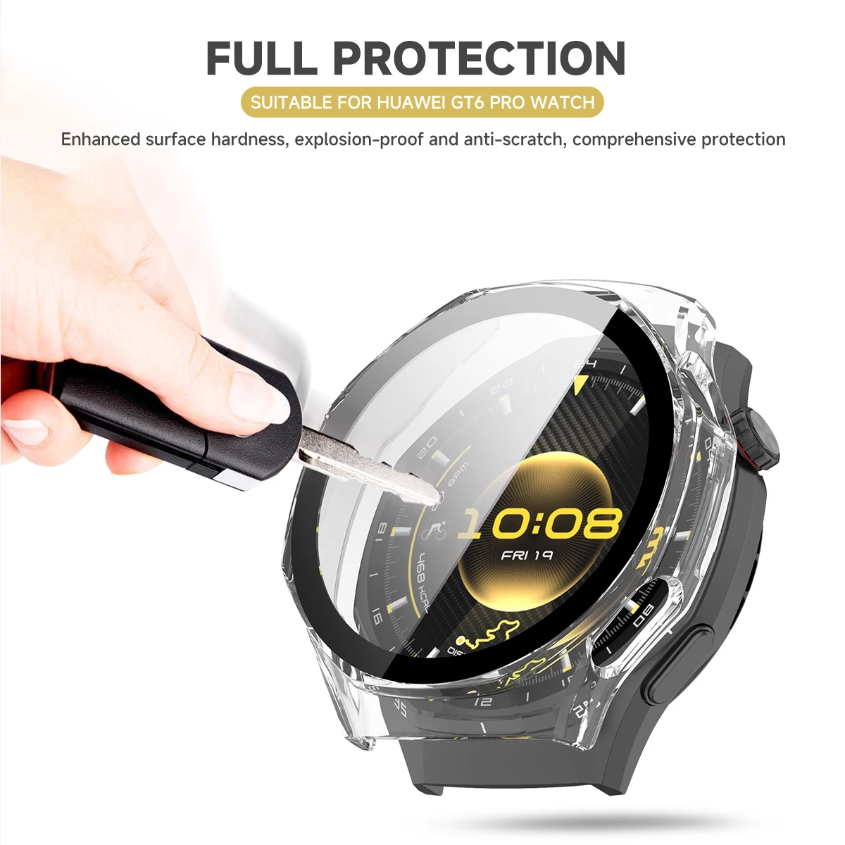 Silicone Strap+Tempered Film+PC Case For Huawei Watch GT6 Pro 46MM Screen Protective Cover Sport Band Bracelet For Huawei GT6Pro