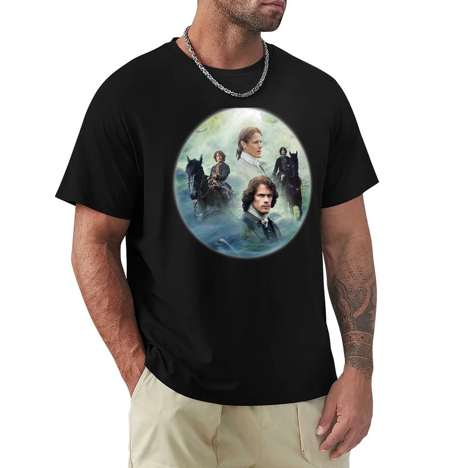 Outlander Jamie Fraser #2 T-Shirt Work Outdoor Short Sleeve Tee