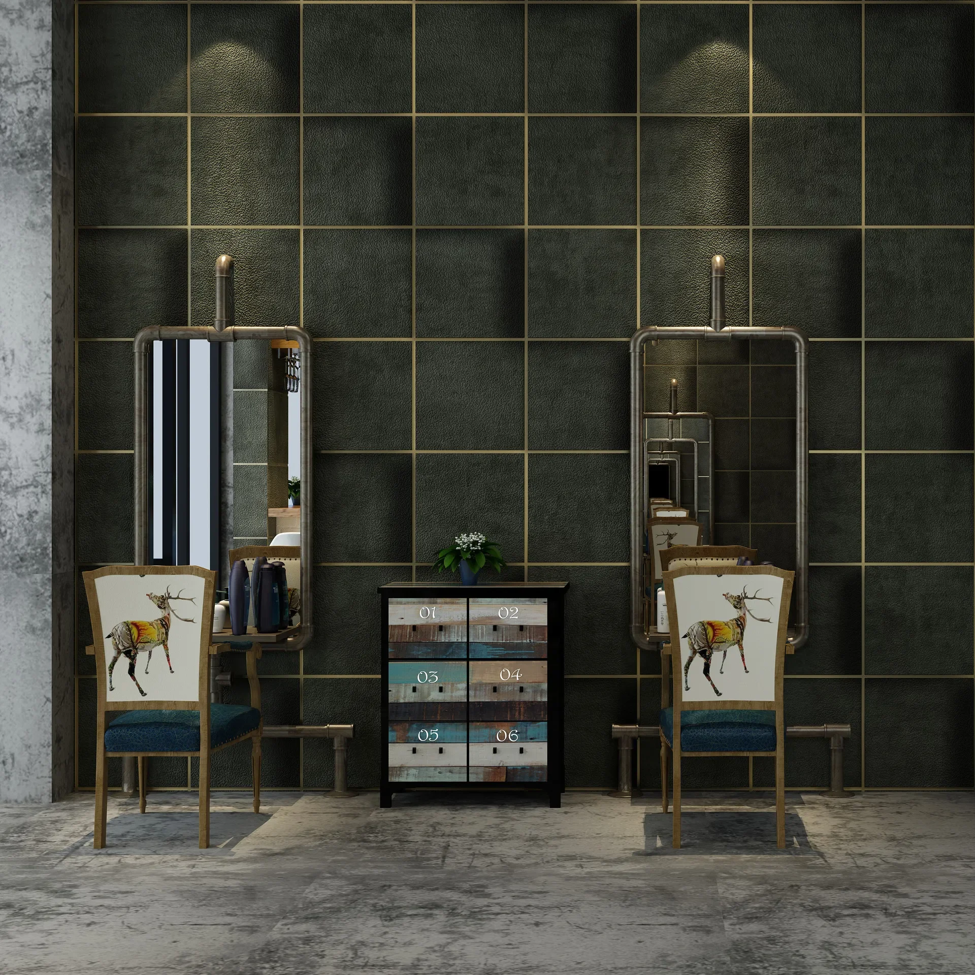 Retro nostalgic industrial style gray wallpaper 3D solid thickened suede TV background wallpaper