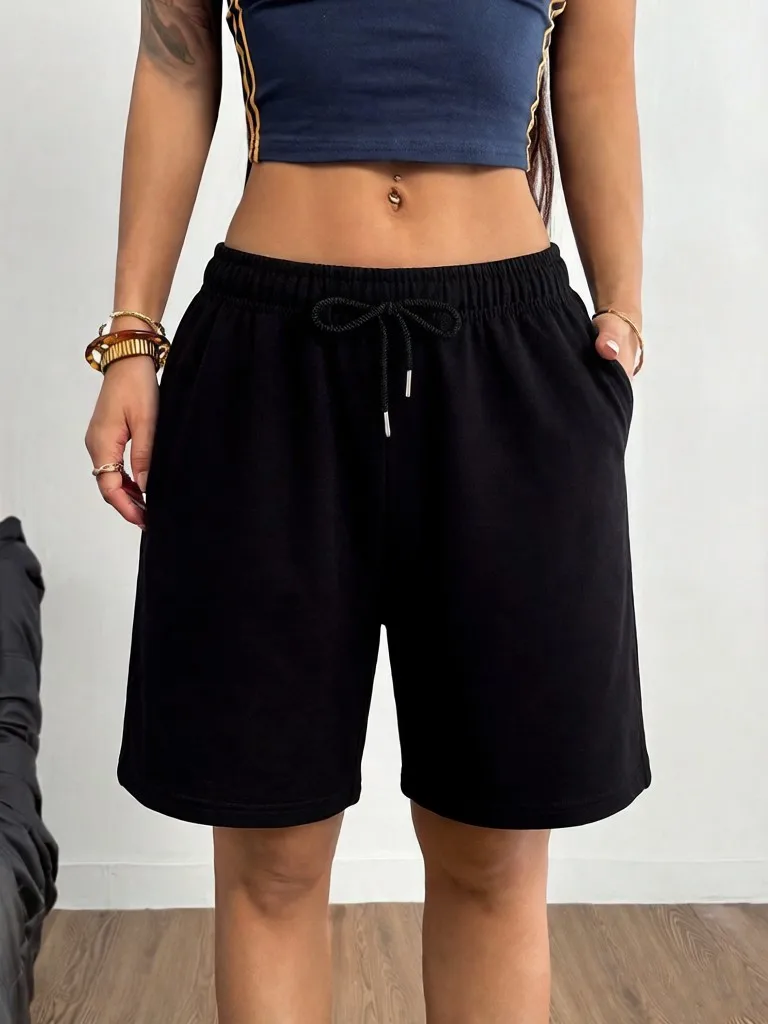 Youth Sport Summer Short Pants For Women Fashion High street Loose Sportpants Classic Pocket Running Shorts Casual Simple Bottom
