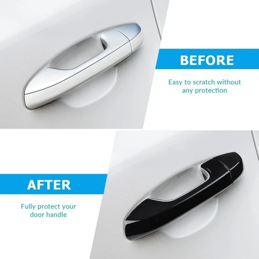 For LHD Kia Sportage KX5 2017-2022 Car Carbon Style Black Exterior Door Handle Moulding Cover Trim Vehicle Accessories Decor