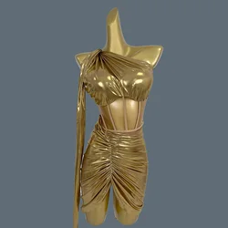 New Skew Collar Top Mini Skirt Set Club Party One Shoulder Dress forWomen Hot Design Tight Fitting Prom Sexy Dresses Jianshang