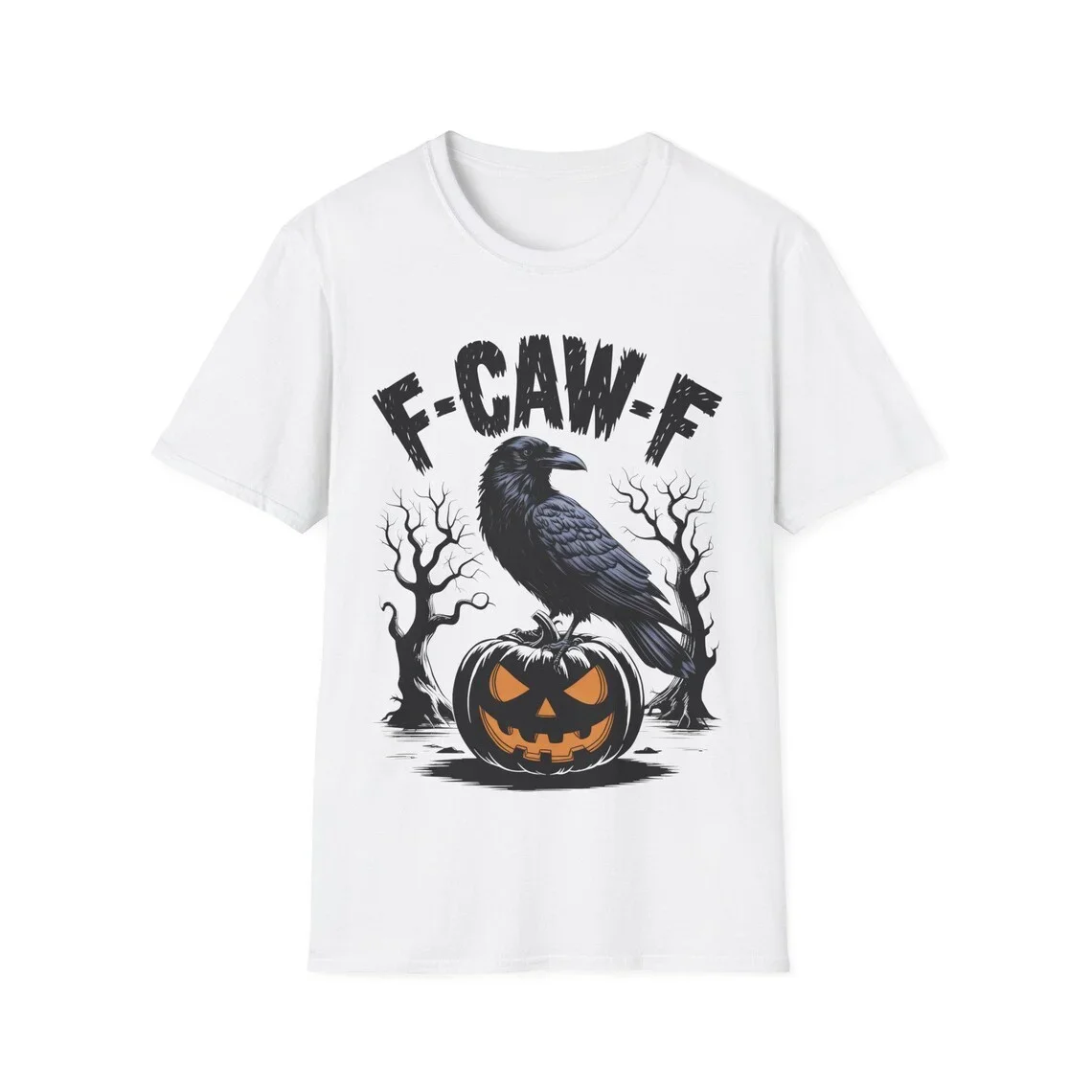 F-Caw-F Crow Halloween T-Shirt Swearing Raven T Shirt Women New Couples Lovers Female T-Shirt Harajuku Casual Black Tops Tshirts
