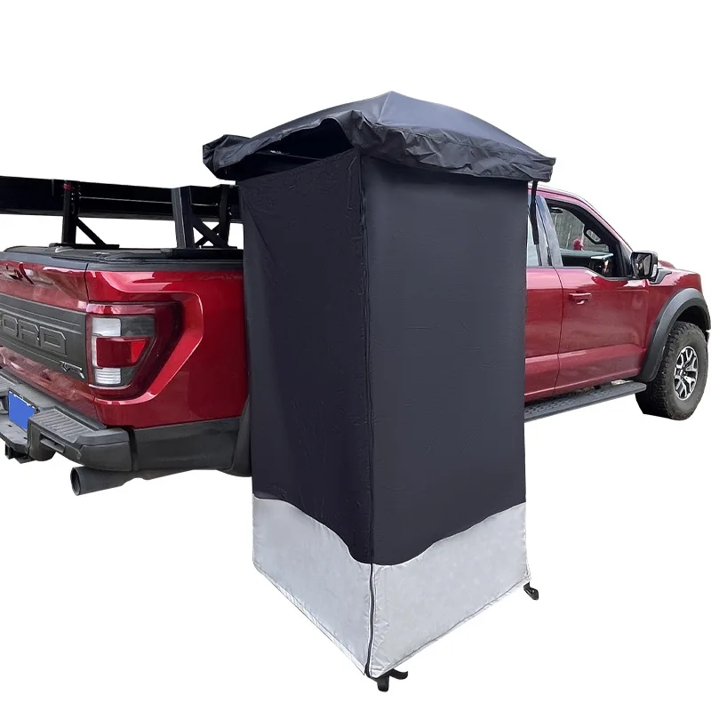 PVC Soft Outdoor Car Shower Tent Single Aluminum Alloy Camping Toilet Windshield Changing