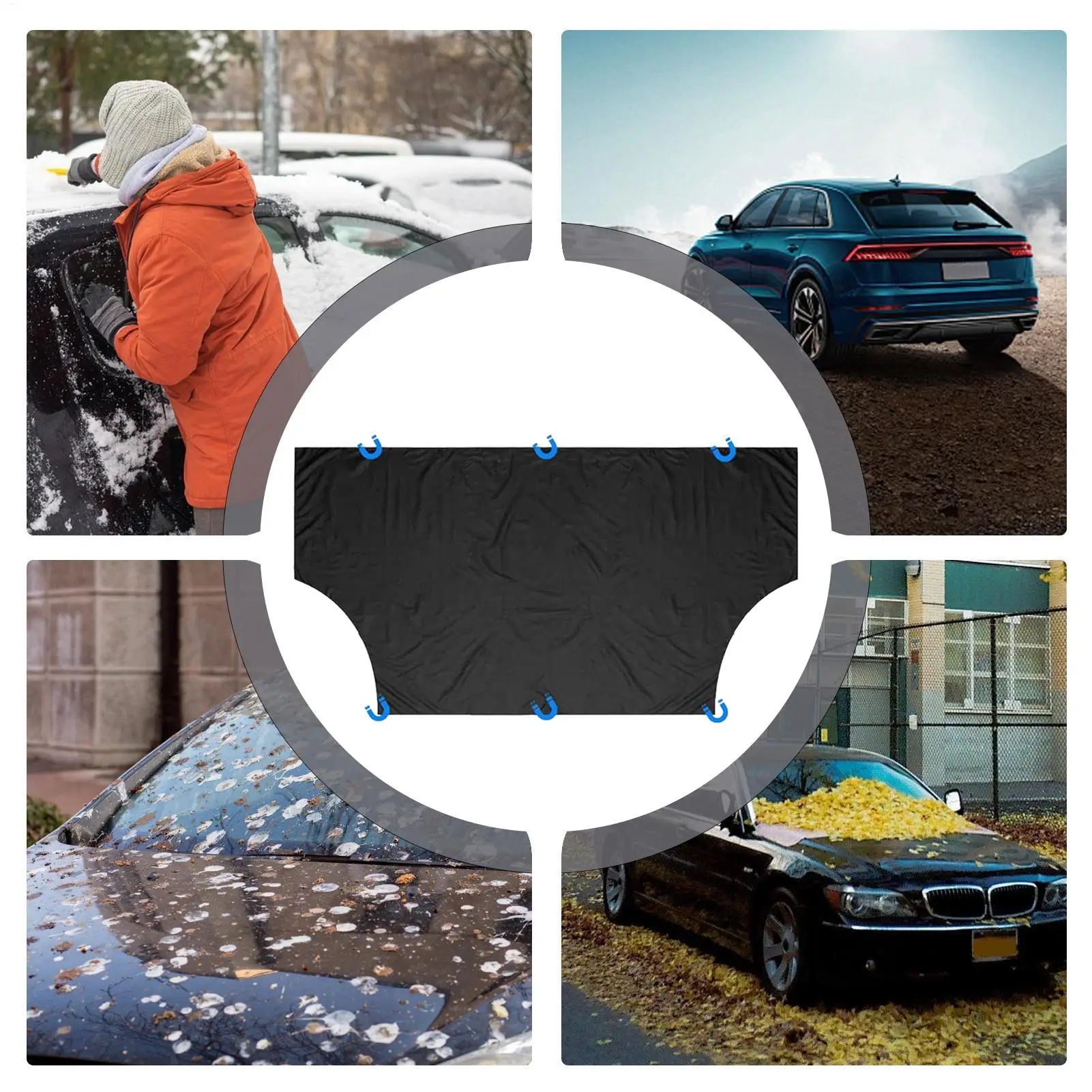 

Car Windshield Snow Cover Heavy Duty Waterproof Oxford Fabric Frost Protector Windshield Cover Window Blanket For Car Trucks