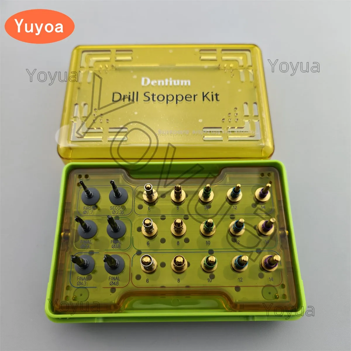 0ne conjunto xds kit de rolha de broca de implante dentário kit de instrumento de cirurgia dentium implante integral rolha brocas