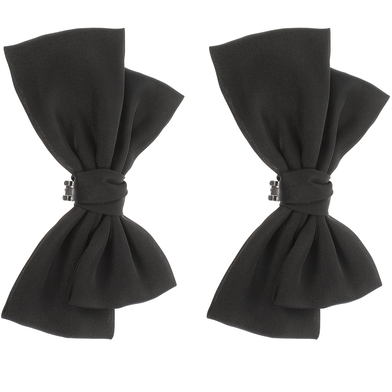 

Retro Bridal Shoe Clips Black Bow Decorative Accessories Women Formal Reusable Fabric Shoe Buckles Flats Boots Sandals Heels